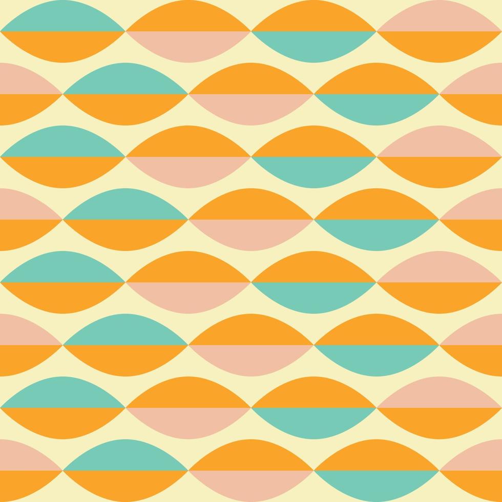 Retro vintage Mid Century pattern in 70s style. Vector illustration