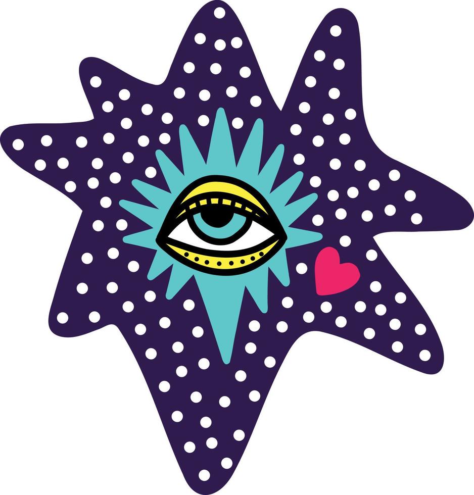 magical mystical eye. Vector illustration in doodle style