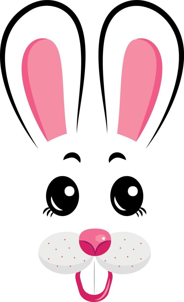 Kawaii Rabbit face.Rabbit symbol of 2023 year.Vector illustration vector