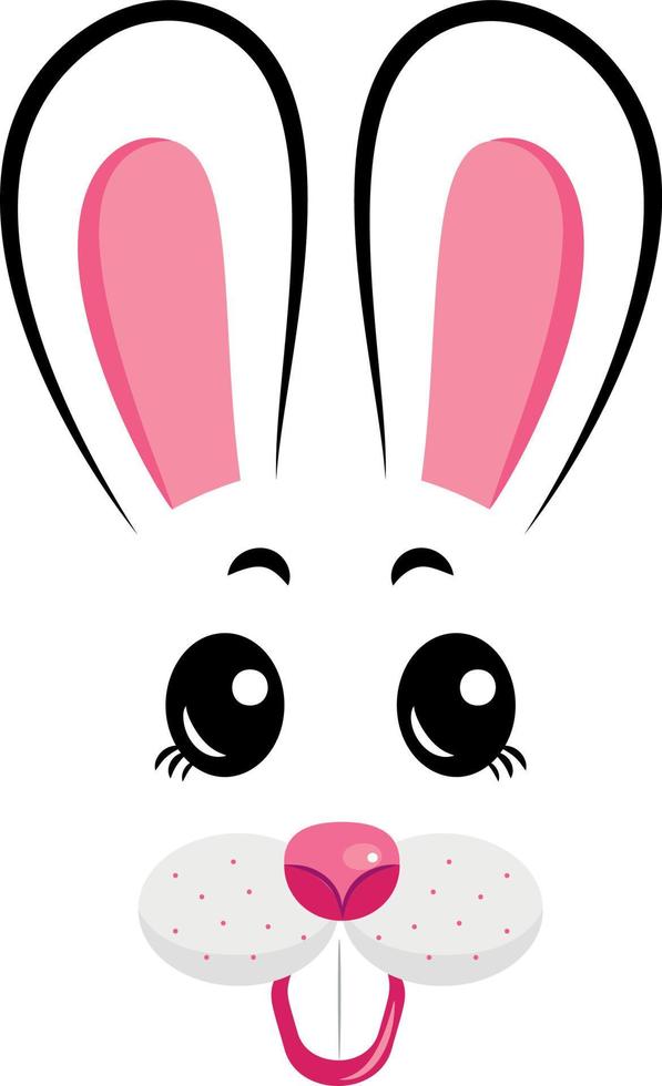 cara de conejo kawaii.símbolo de conejo del año 2023.ilustración vectorial vector