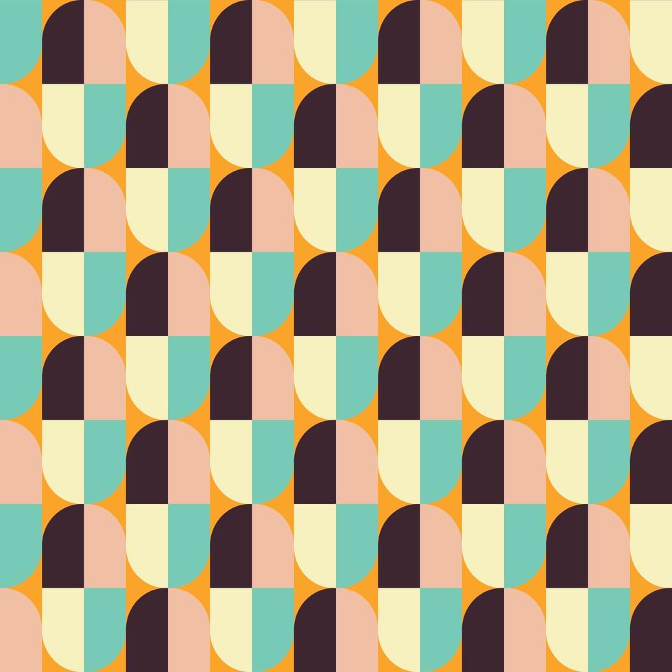Retro vintage Mid Century pattern in 70s style. Vector illustration