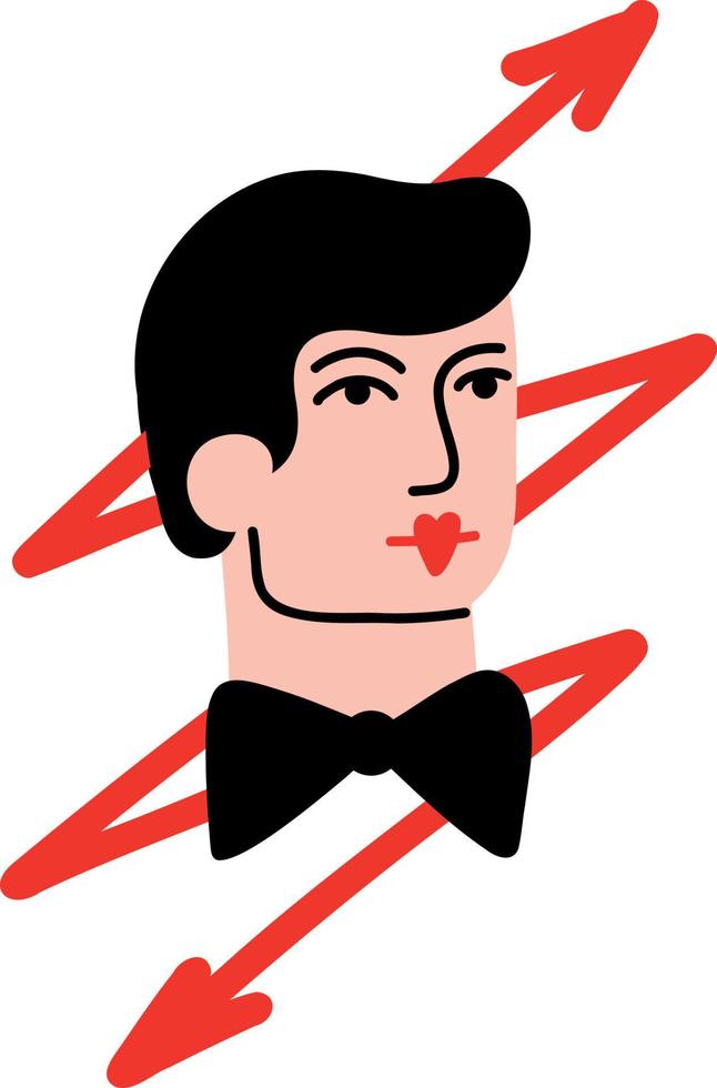 card with Jack. Valentines Day illustration in doodle style vector