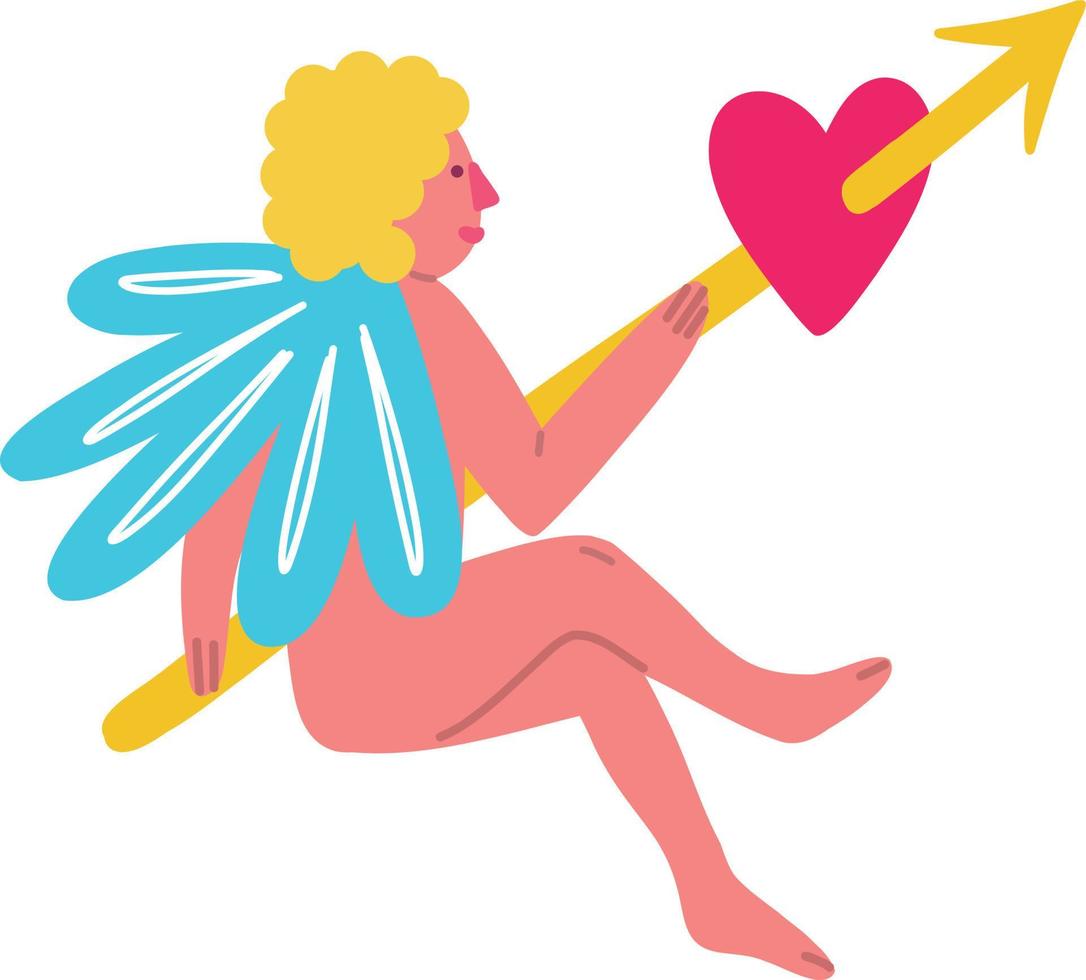 Valentines Day heart with a sad face. Freaky Bizarre comic heart. vector
