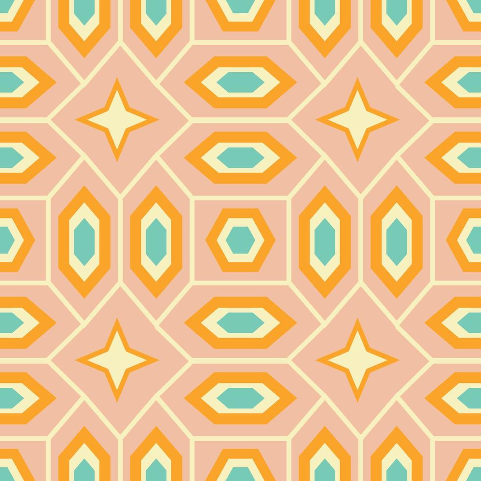 Retro vintage Mid Century pattern in 70s style. Vector illustration