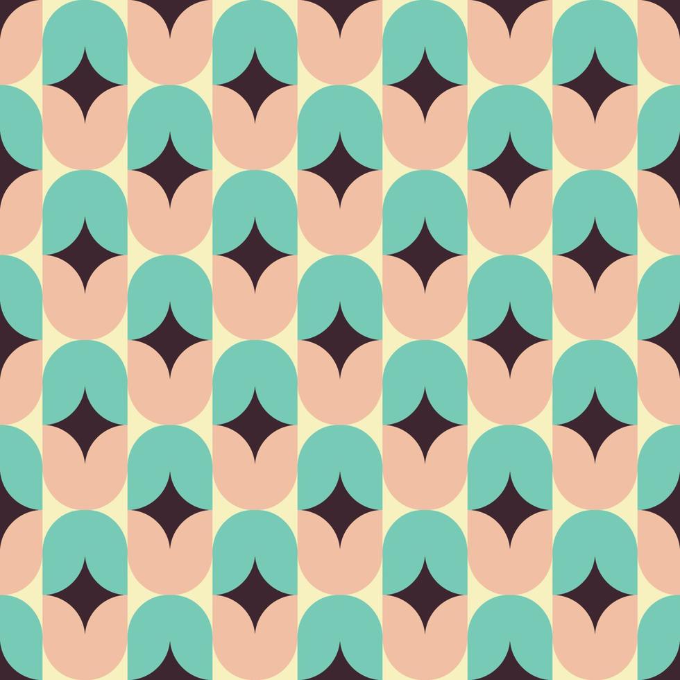 Retro vintage Mid Century pattern in 70s style. Vector illustration