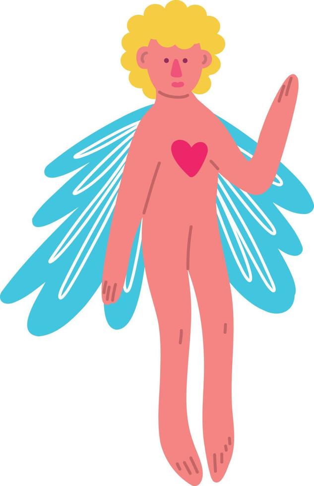 Valentines Day heart with a sad face. Freaky Bizarre comic heart. vector