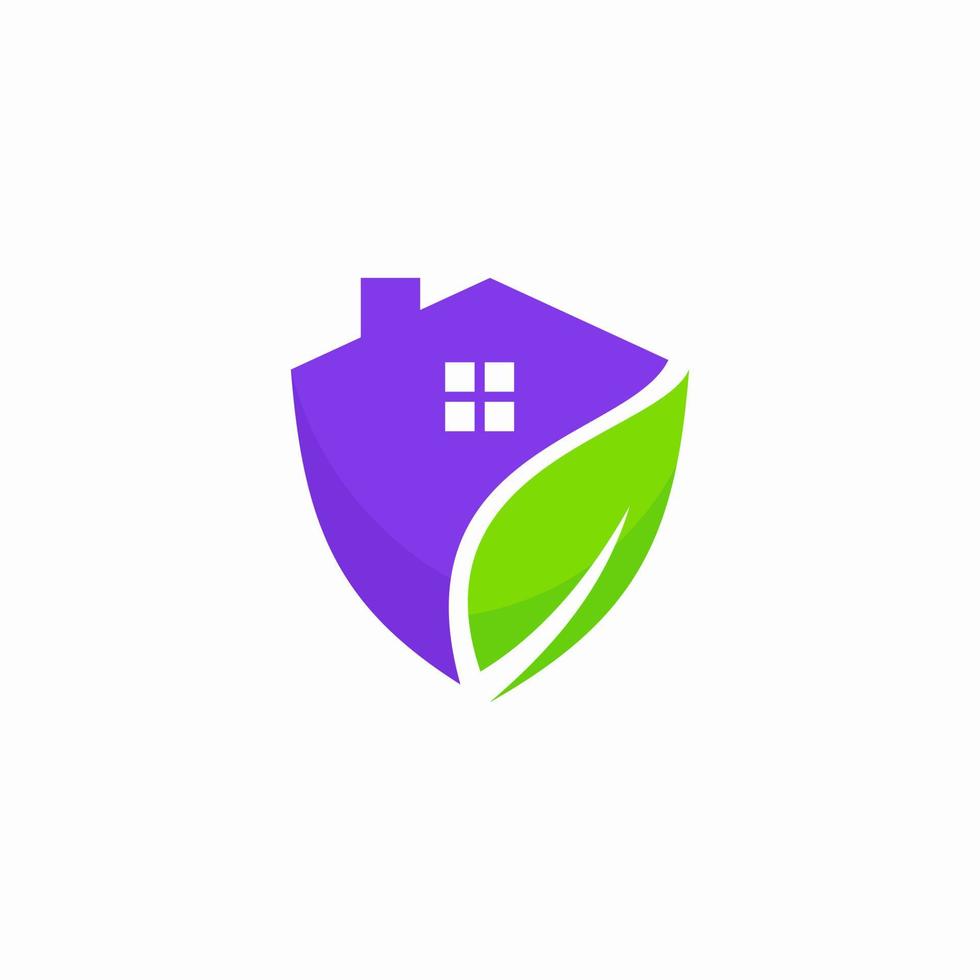 eco home shield logo vector