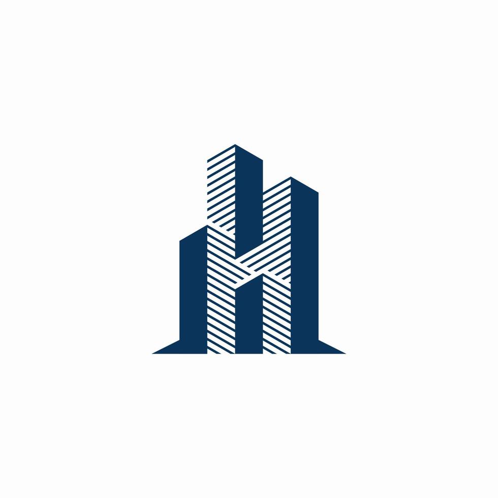 building letter H shape logo vector