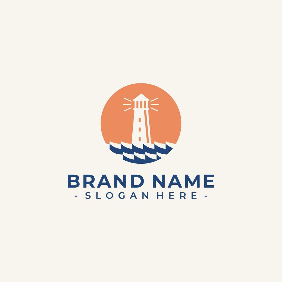 abstract lighthouse logo design vector