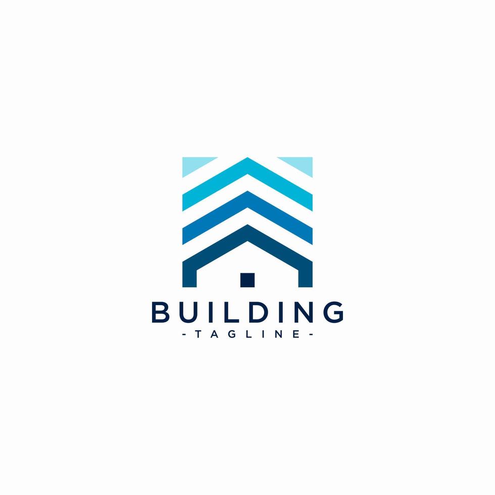 abstract building logo square shape vector