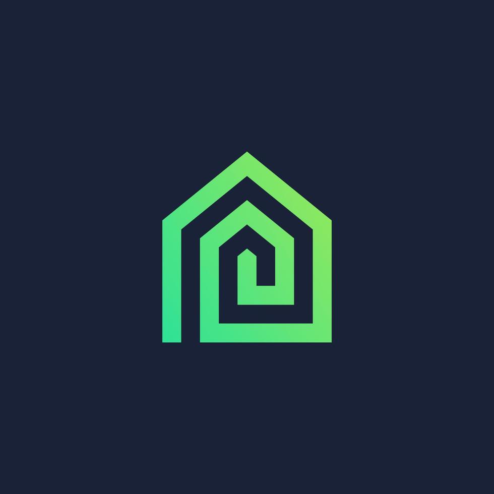 abstract home line logo vector