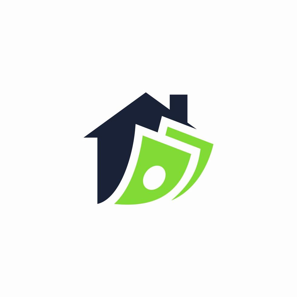 vector de logotipo de dinero de casa abstracto