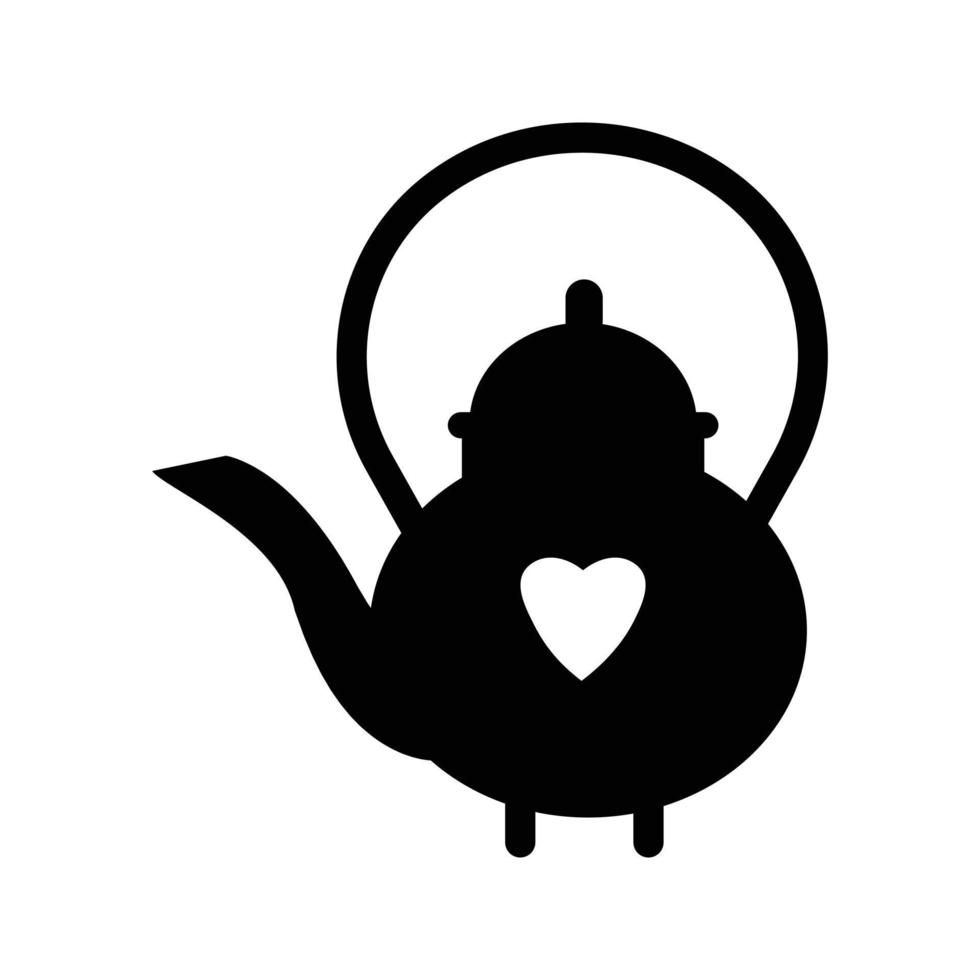 silhouette teakettle vector illustration