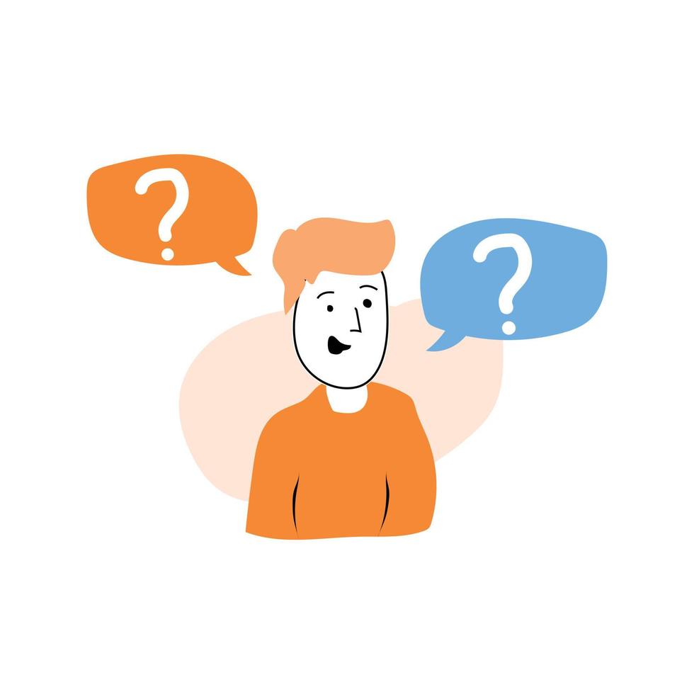 Male character thinking on solution problem vector