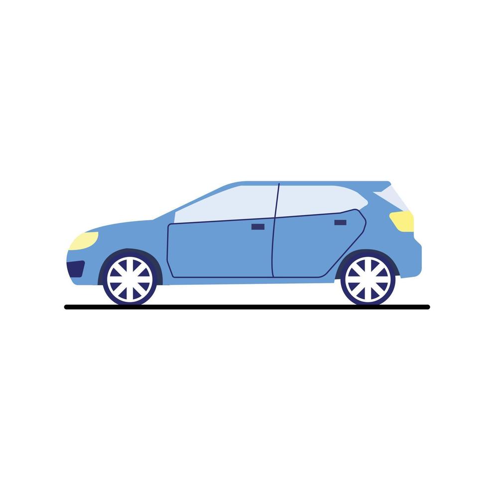 vehículo automóvil vista lateral azul vector
