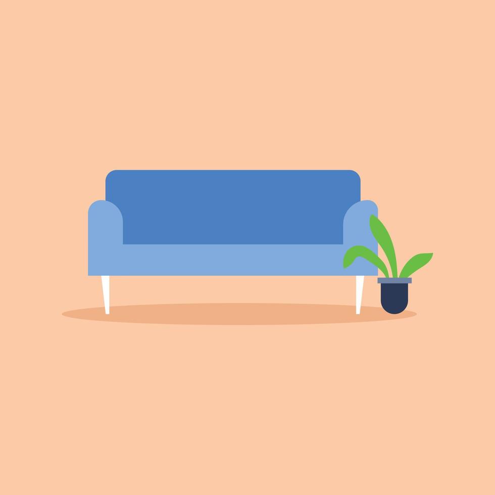 Hand draw home sitting furniture sofa vector