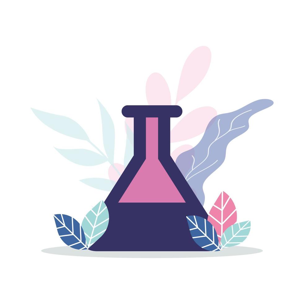 laboratory chemical flask concept flat vector illustration