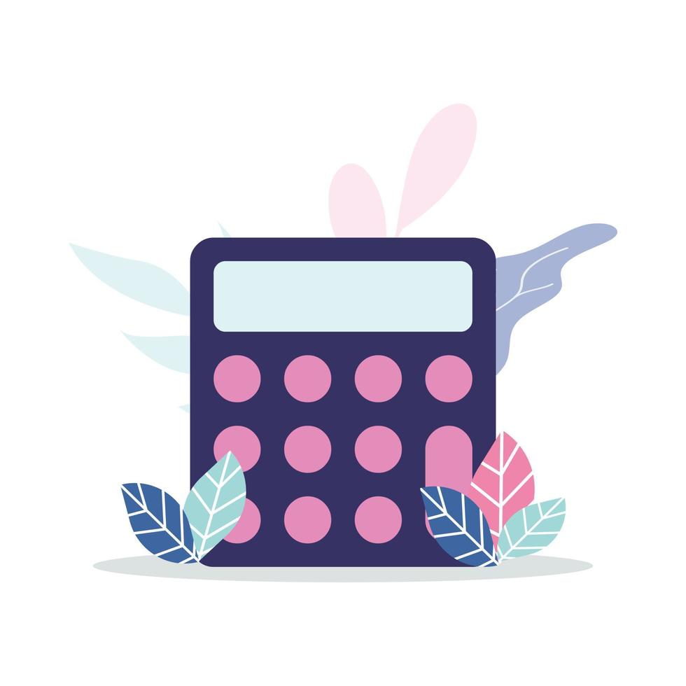Calculator flat concept vector illustration