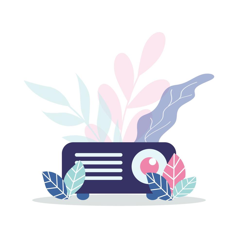 Video projector flat concept vector illustration
