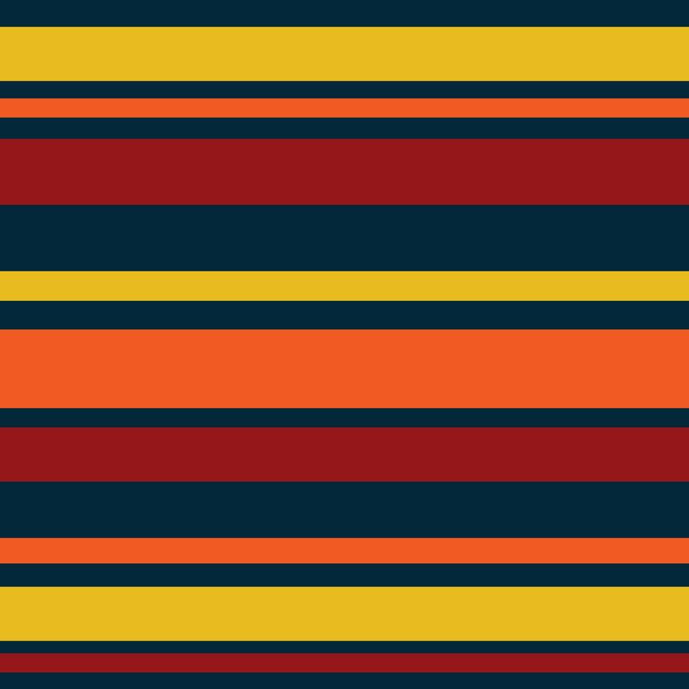 Cute Seamless vector background fabric pattern stripe balance geometric stripe patterns yellow orange red blue color tone stripes different size symmetric layout illustration.