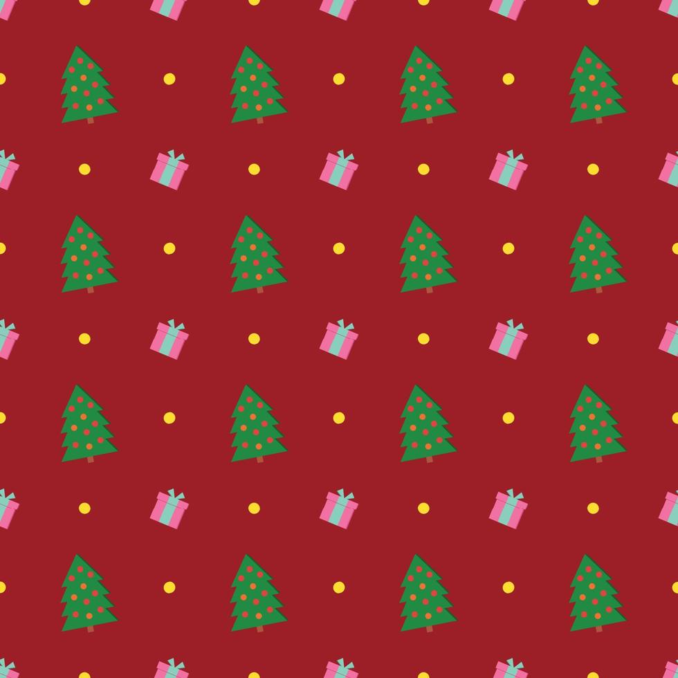 Cute pattern vector concept christmas day seamless pattern with gift box , snow and christmas tree decoration for christmas day online shopping sale promotion. seamless pattern illustration.