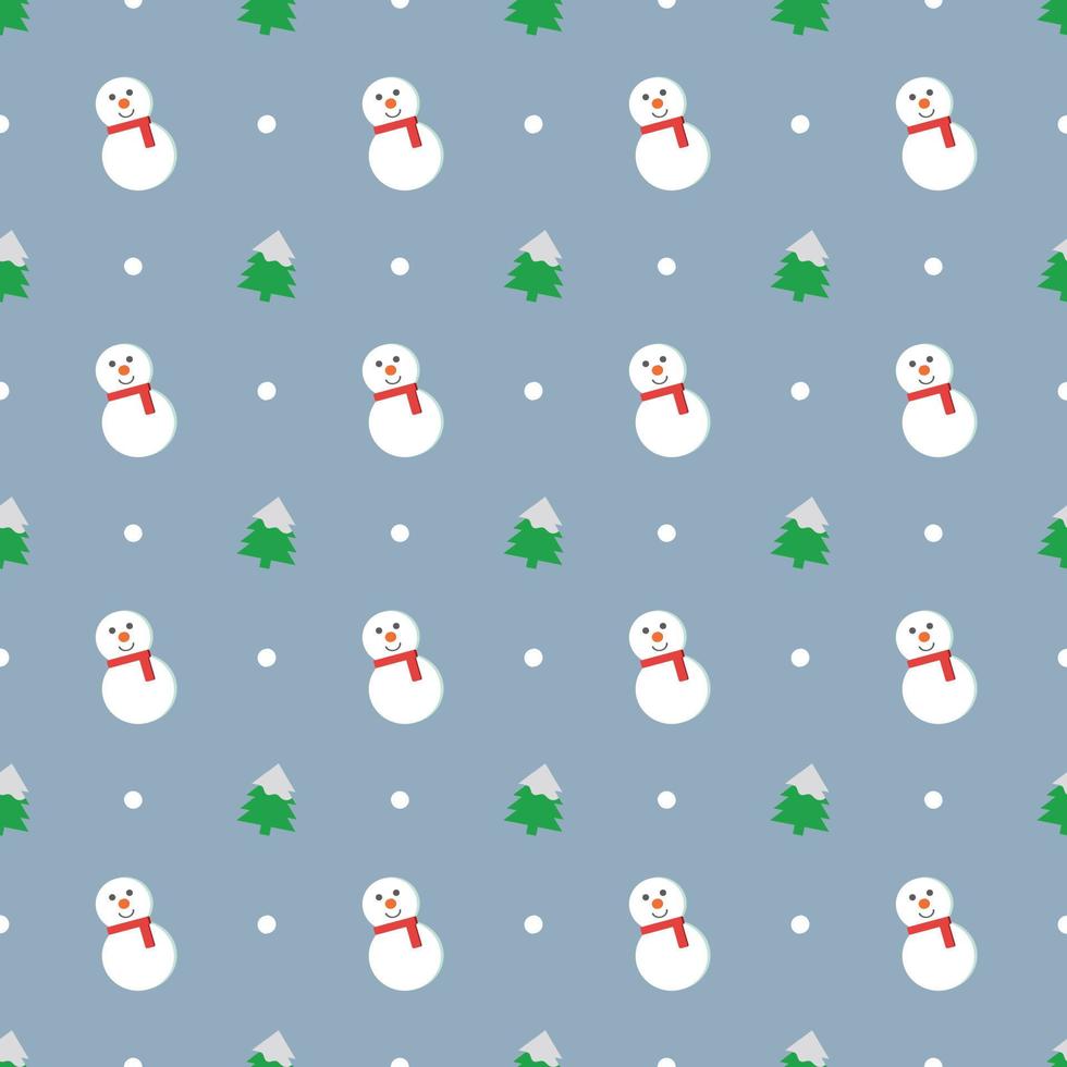 Cute pattern vector concept christmas day seamless pattern with snowman snow and christmas tree decoration for christmas day online shopping sale promotion. seamless pattern illustration.