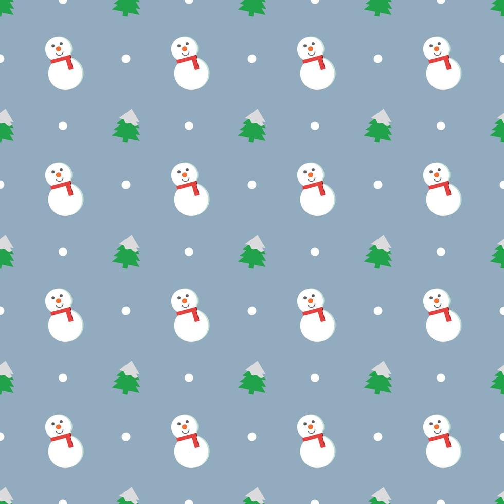 Cute pattern vector concept christmas day seamless pattern with snowman snow and christmas tree decoration for christmas day online shopping sale promotion. seamless pattern illustration.