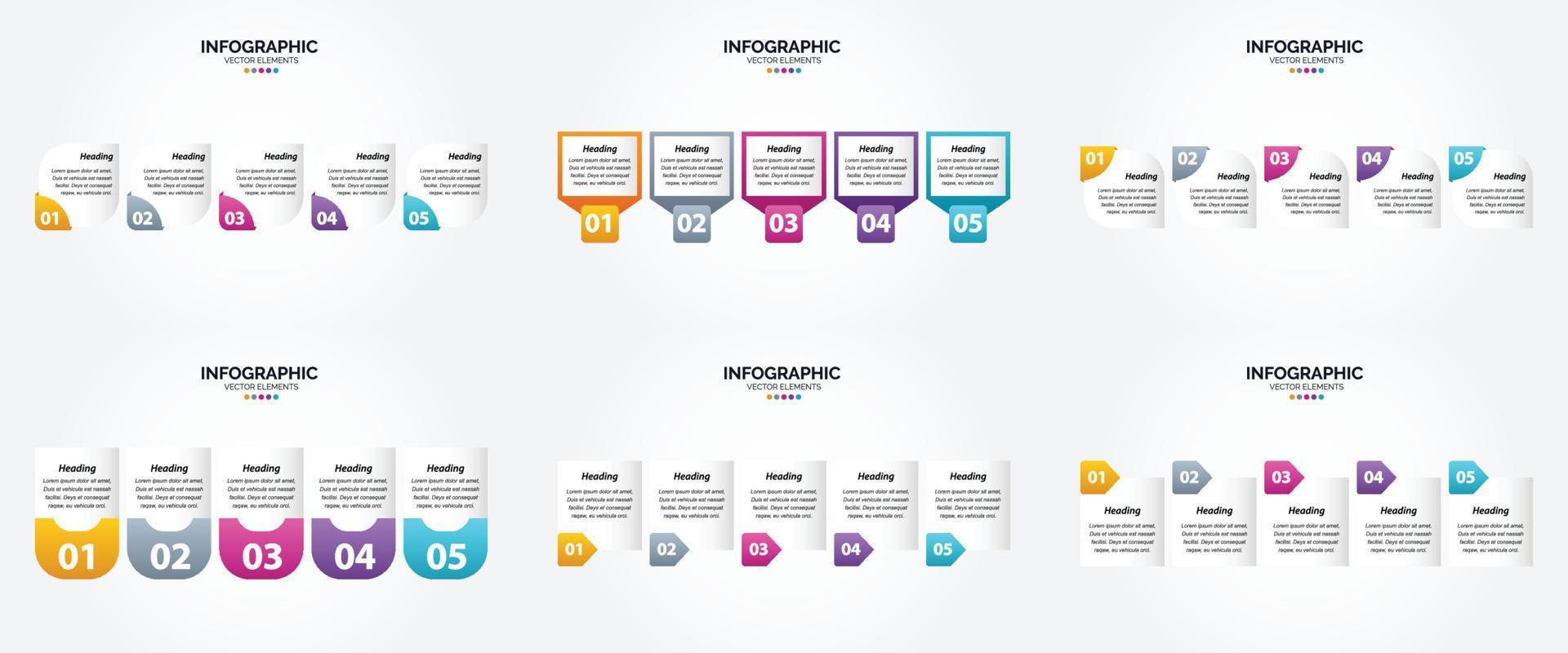 ilustración vectorial infografía conjunto de diseño plano para folleto publicitario y revista vector