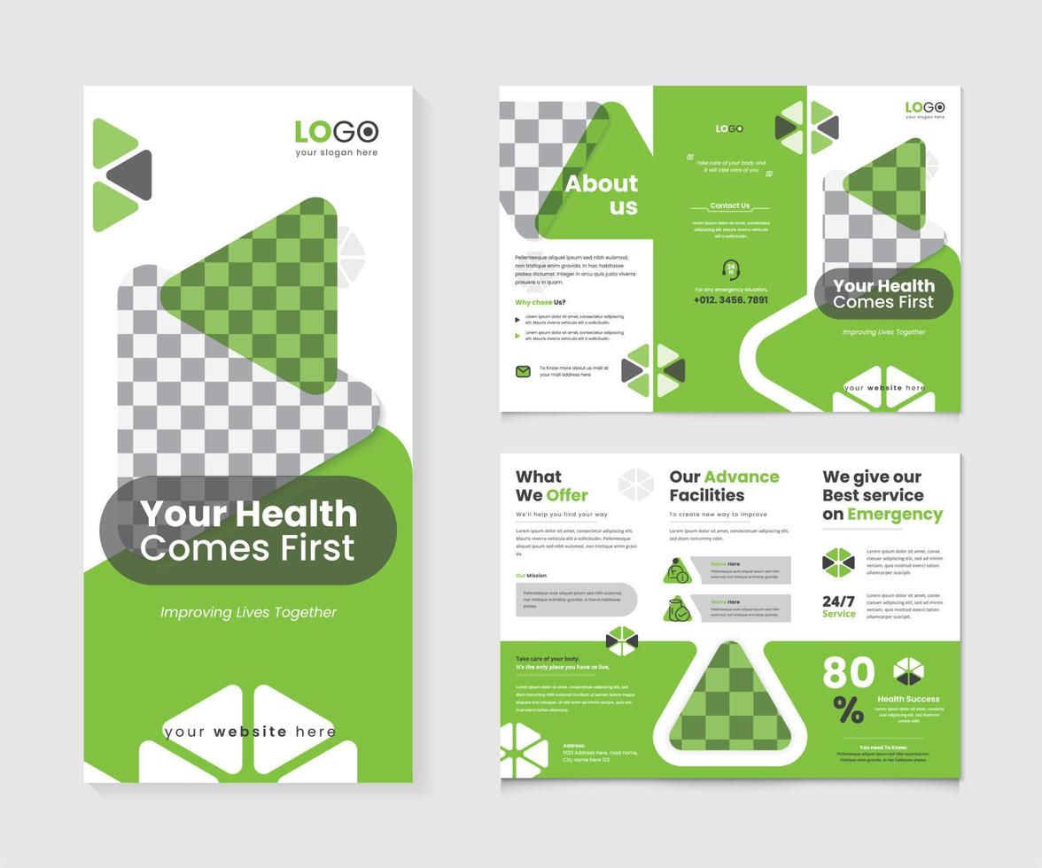 Medical modern trifold brochure for multipurpose use and print ready vector