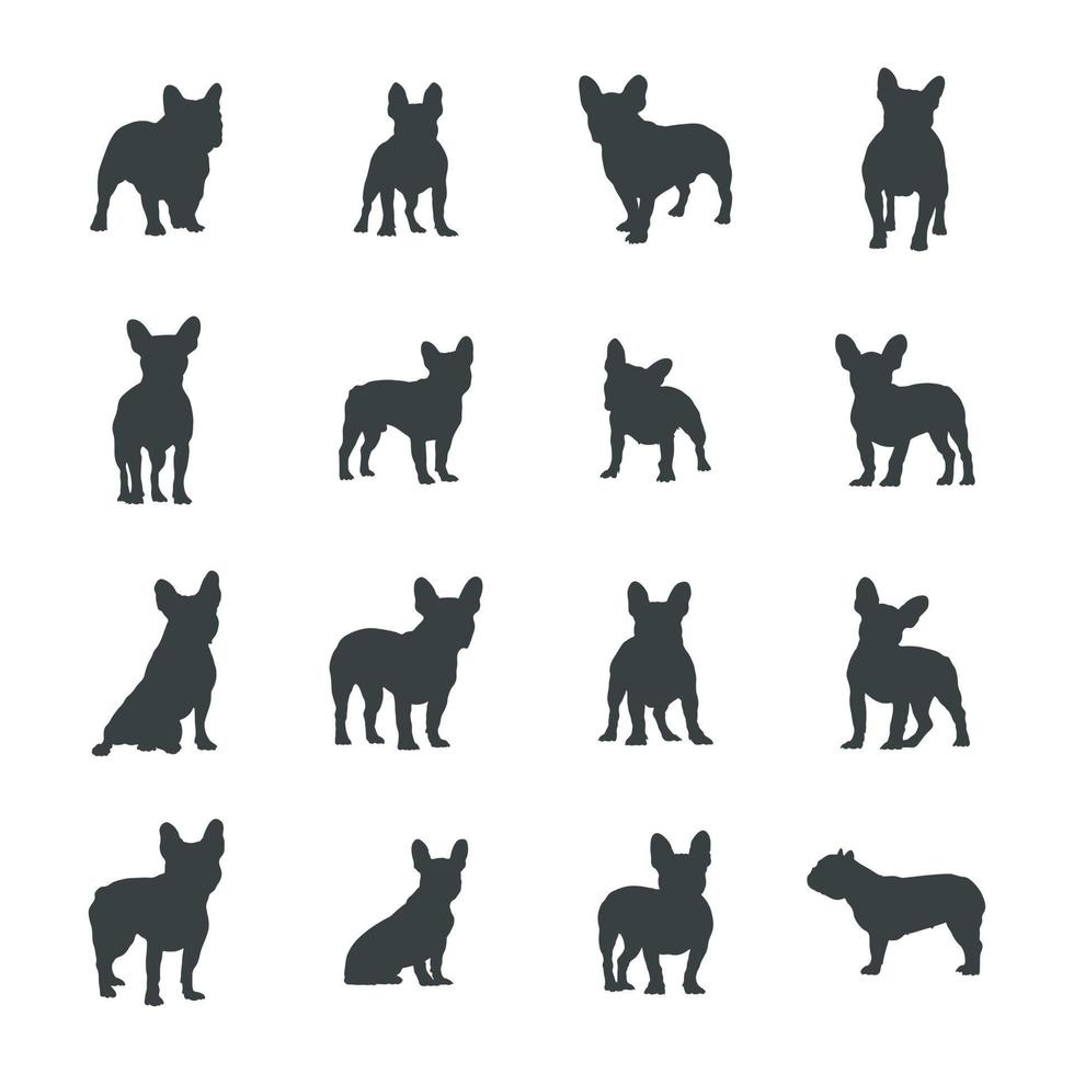 French bulldog silhouettes vector