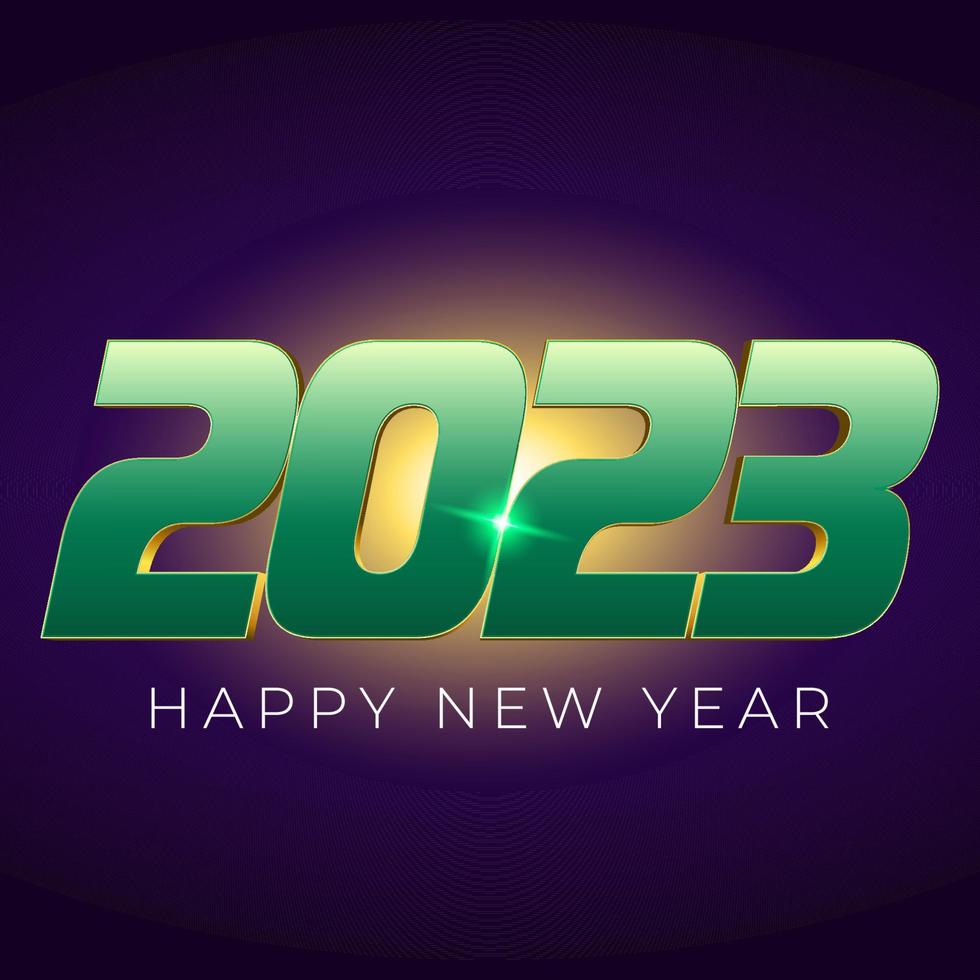 Happy New Year 2023 Greeting banner logo design illustration, Creative 2023 new year vector