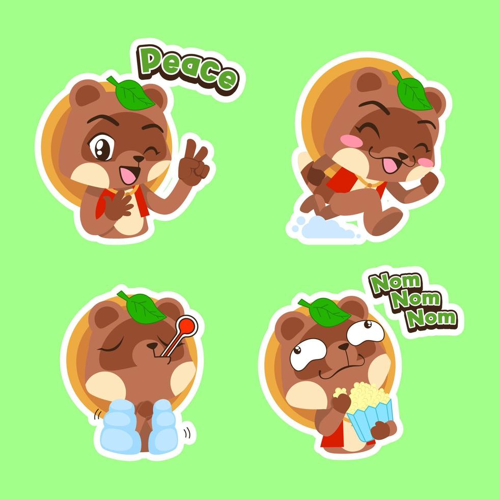 cute tanuki vector set, tanuki illustration