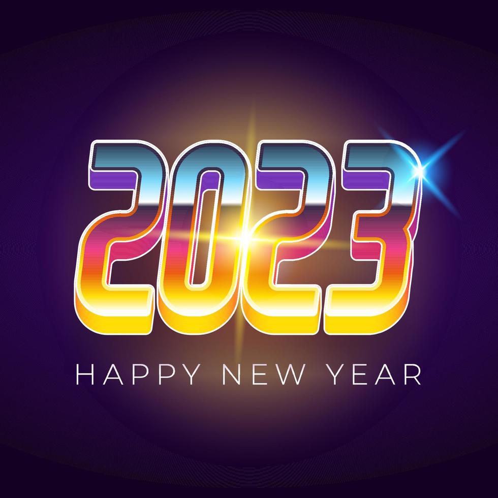 Happy New Year 2023 Greeting banner logo design illustration, Creative 2023 new year vector