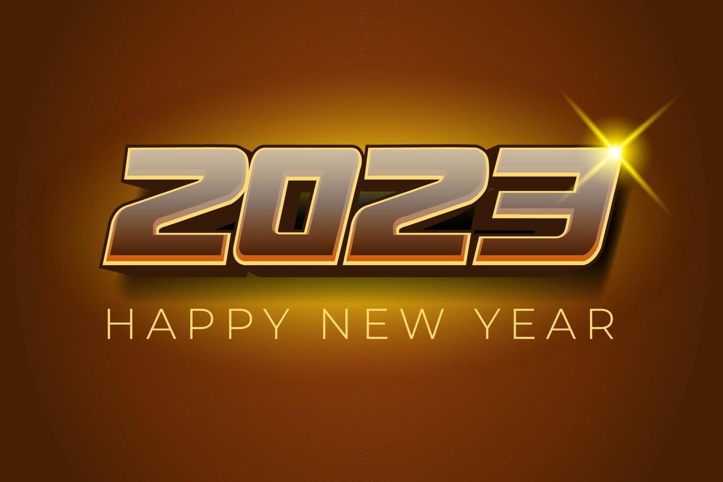 Happy New Year 2023 Greeting banner logo design illustration, Creative 2023 new year vector