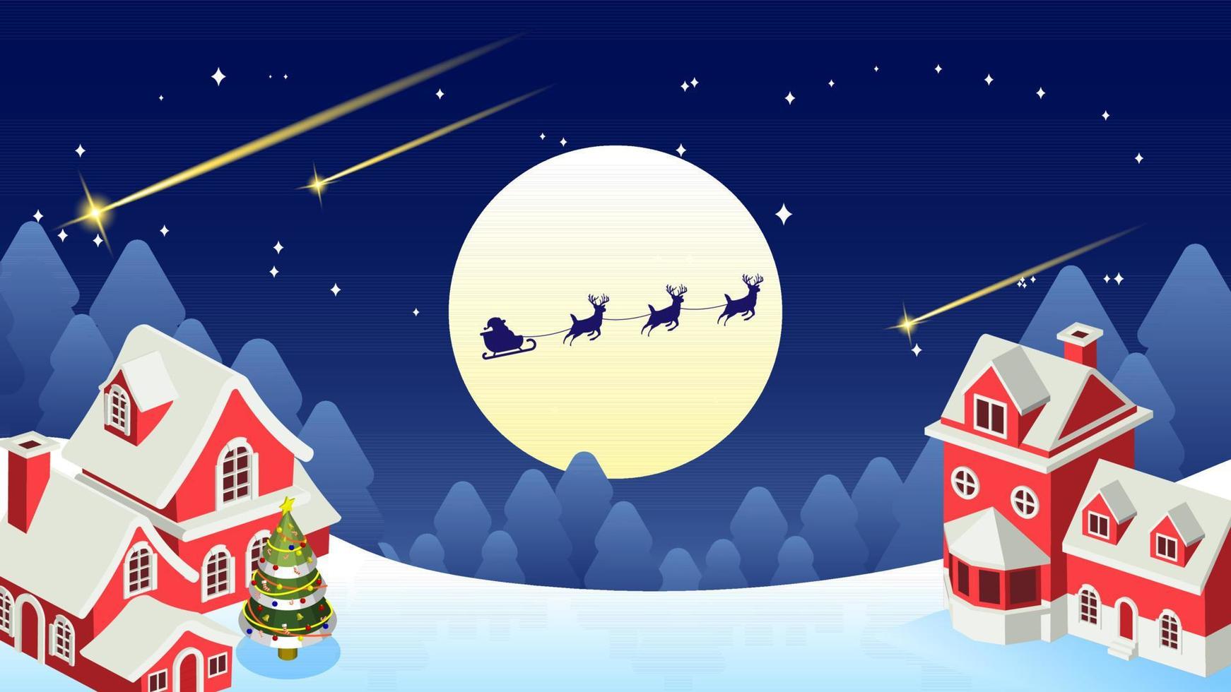Cute Christmas vector background illustration
