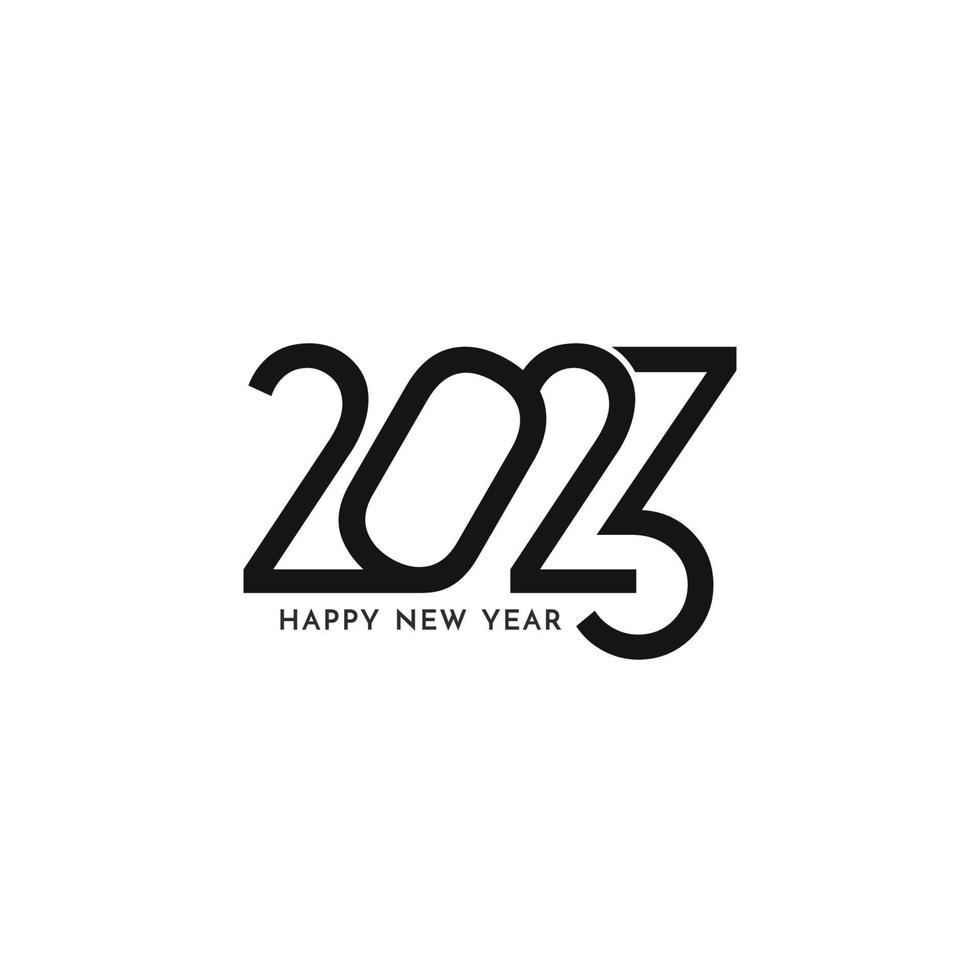 Happy New year 2023 text design decorative background vector