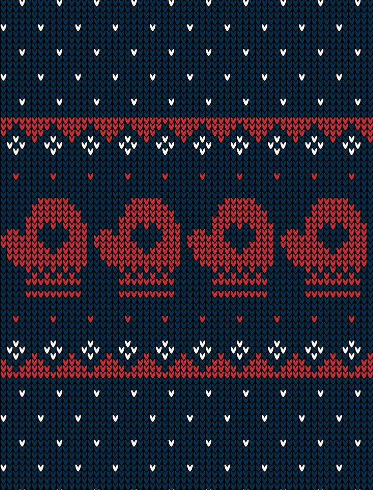 Knitted Christmas and New Year pattern vector