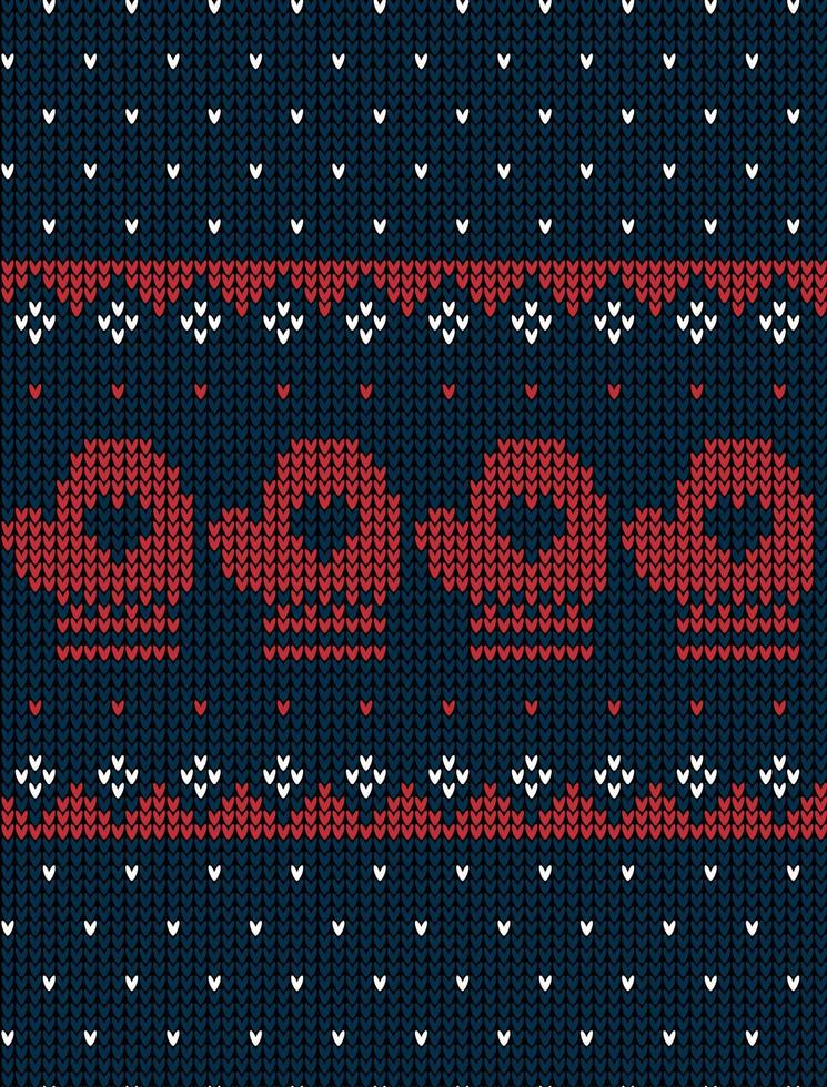 Knitted Christmas and New Year pattern vector