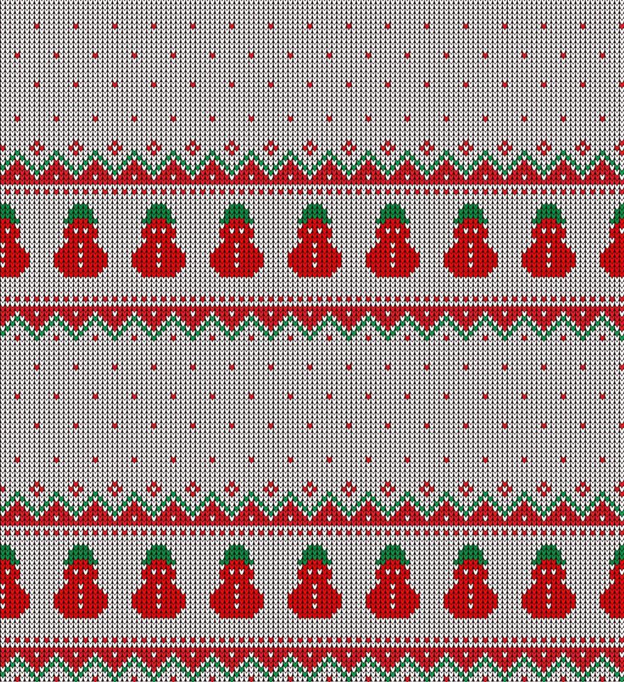 Knitted Christmas and New Year pattern in cow. Wool Knitting Sweater Design. Wallpaper wrapping paper textile print. vector