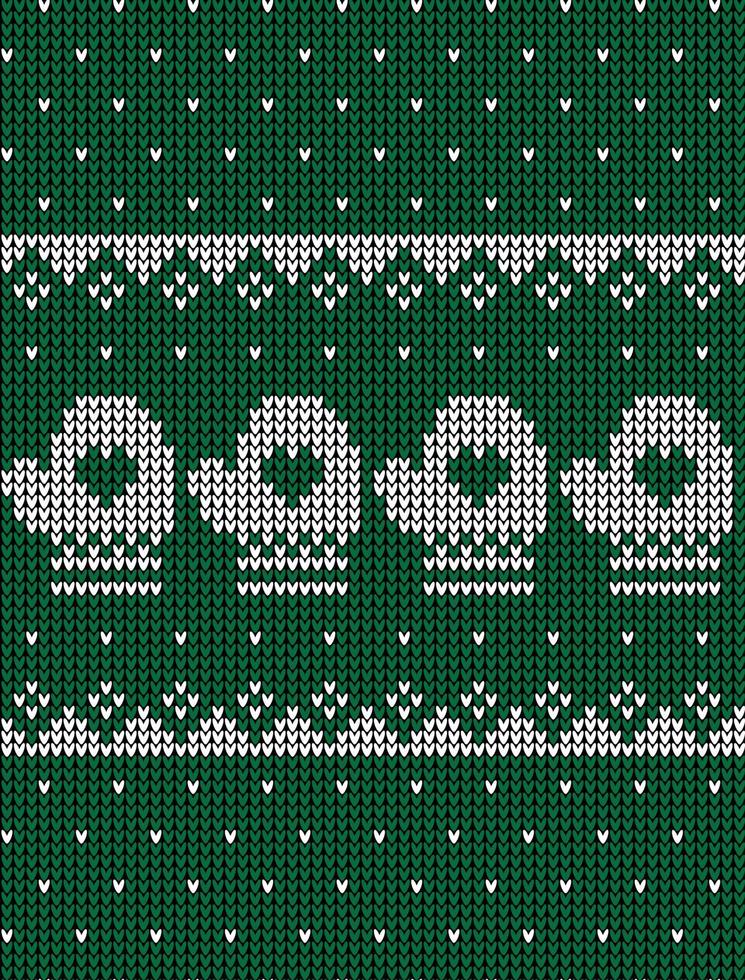 Knitted Christmas and New Year pattern vector