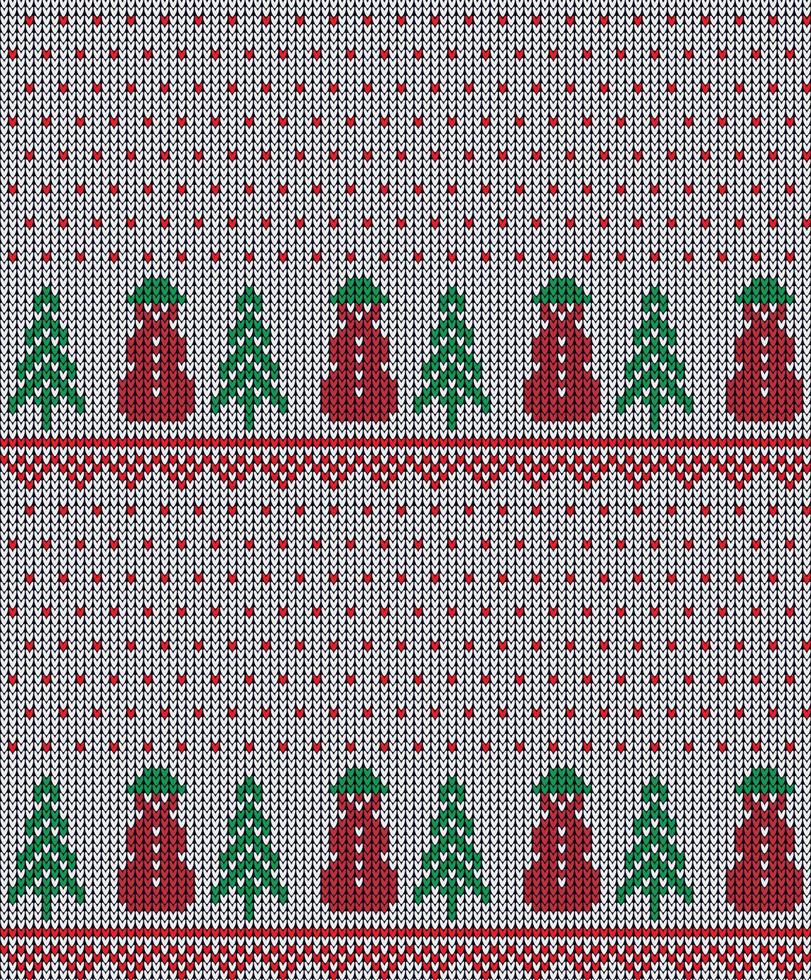 Knitted Christmas and New Year pattern in cow. Wool Knitting Sweater Design. Wallpaper wrapping paper textile print. vector