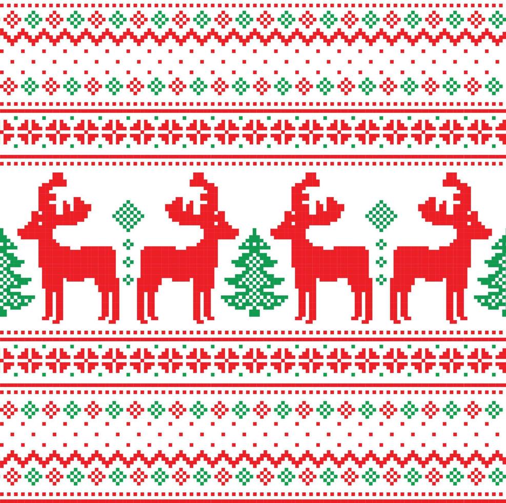 New Year's Christmas pattern pixel vector illustration