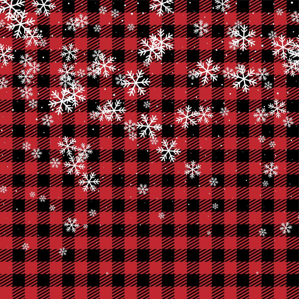 Christmas and New Year pattern at Buffalo Plaid. Festive background for design and print vector