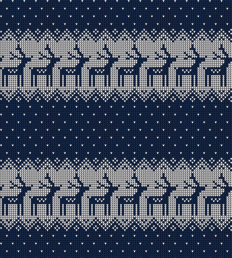 Knitted Christmas and New Year pattern vector