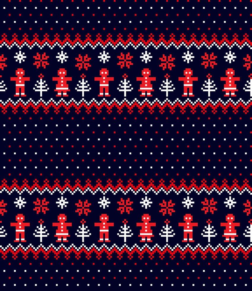 New Year s Christmas pattern pixel vector illustration eps