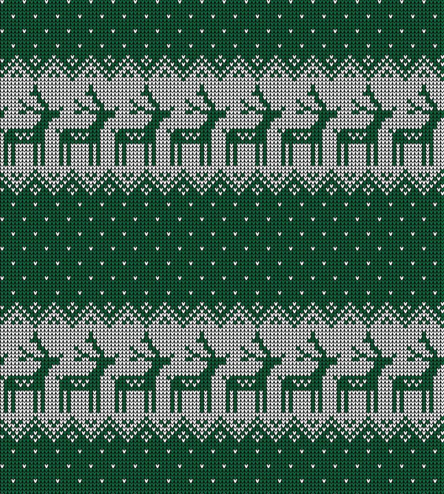 Knitted Christmas and New Year pattern vector