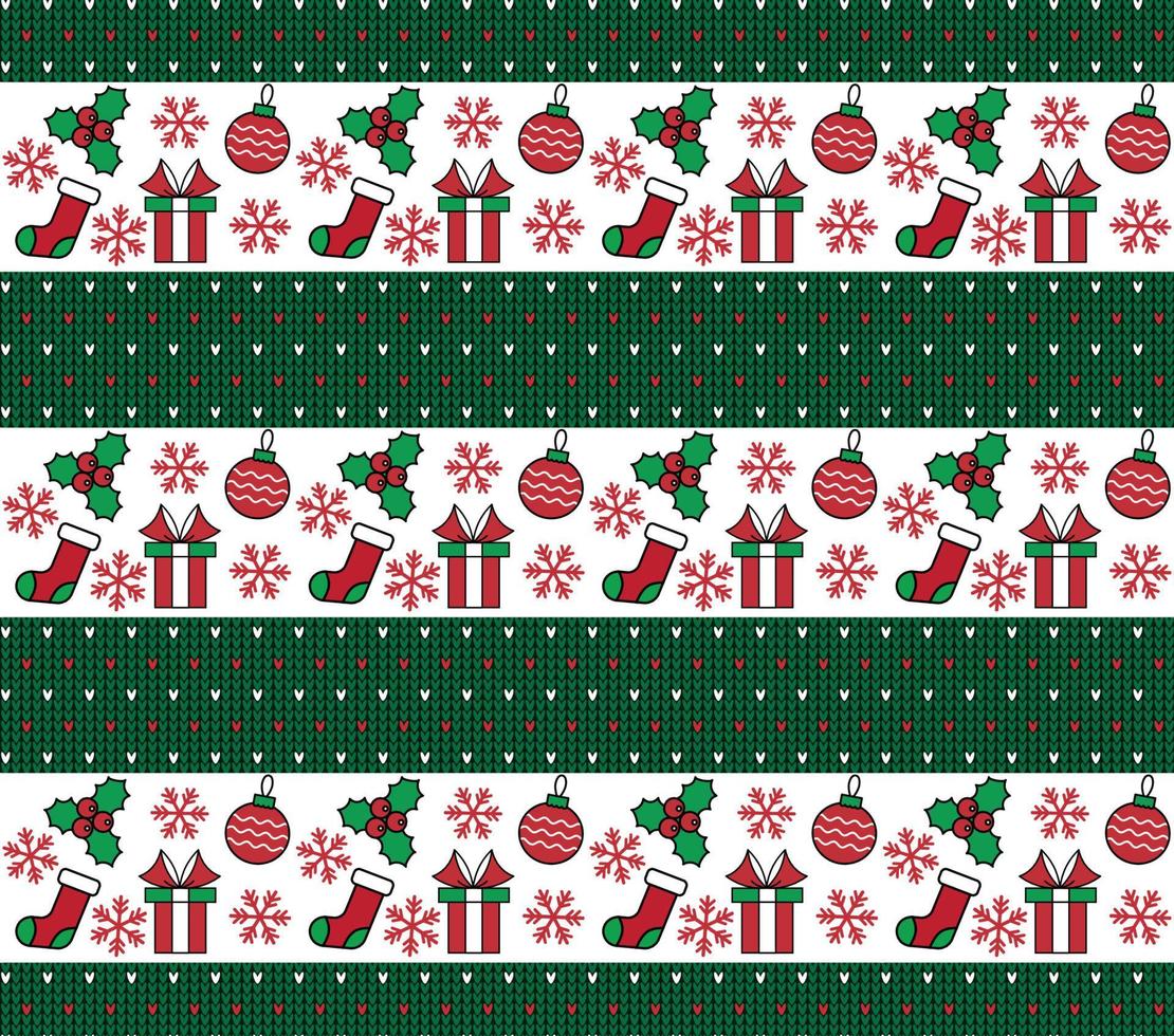 Knitted Christmas and New Year pattern esp 10 vector