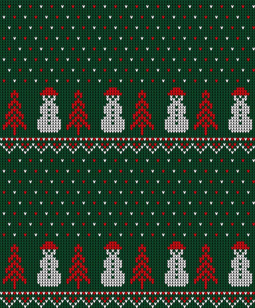 Knitted Christmas and New Year pattern in cow. Wool Knitting Sweater Design. Wallpaper wrapping paper textile print. vector