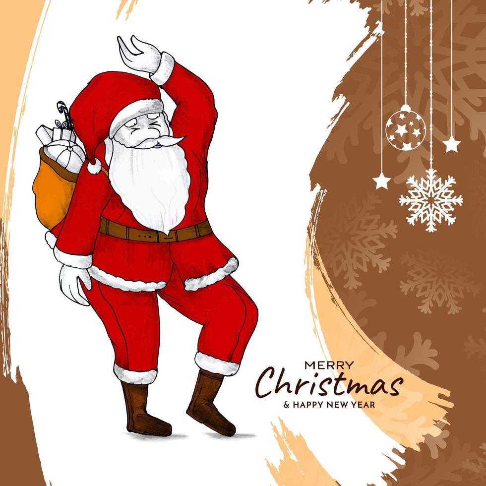 Merry Christmas festival background with santa claus design vector