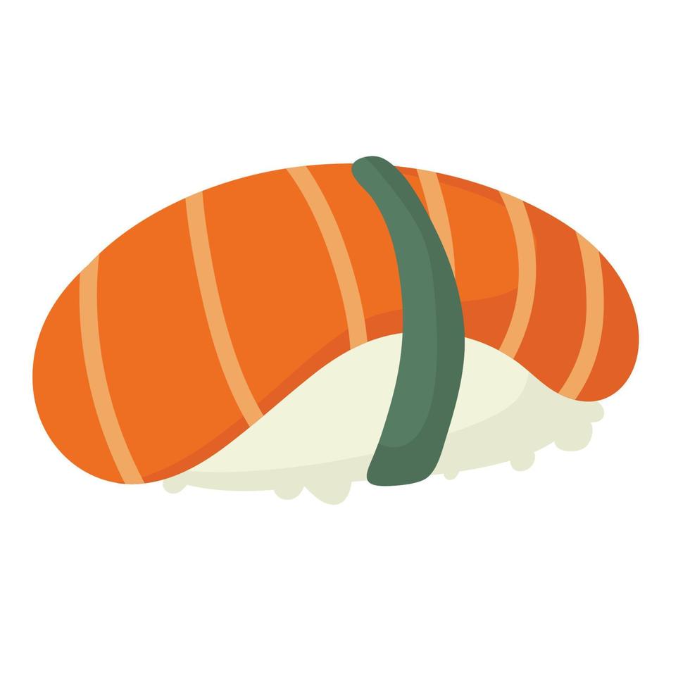 rollo de sushi con sésamo, comida japonesa. icono de estilo de dibujos animados de rollo de sushi. sushi aislado sobre fondo blanco. sushi de dibujos animados vectoriales. rollos de sushi de estilo de dibujo a mano. comida asiática vector